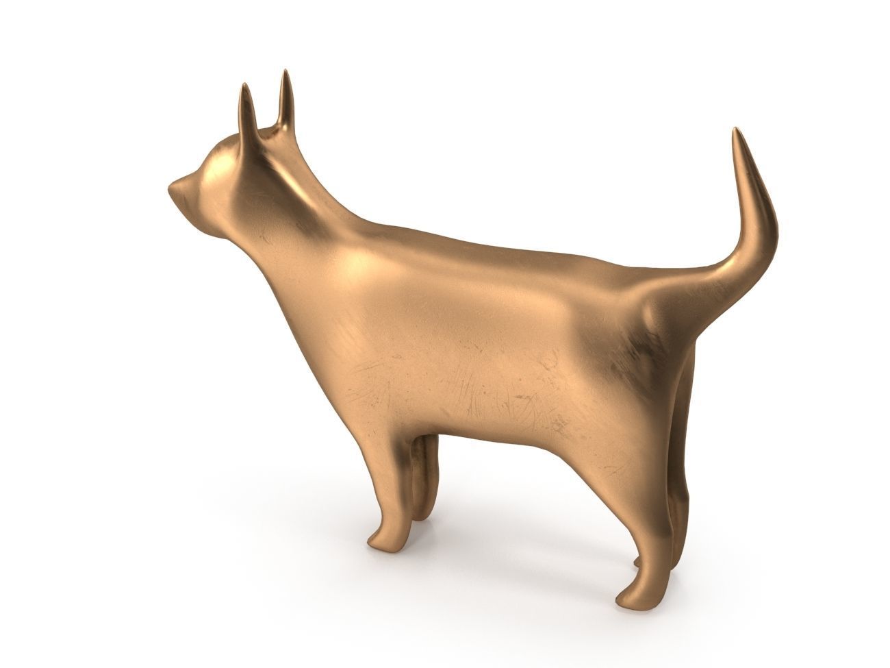 Dog PBR golden Low-poly 3D model_5