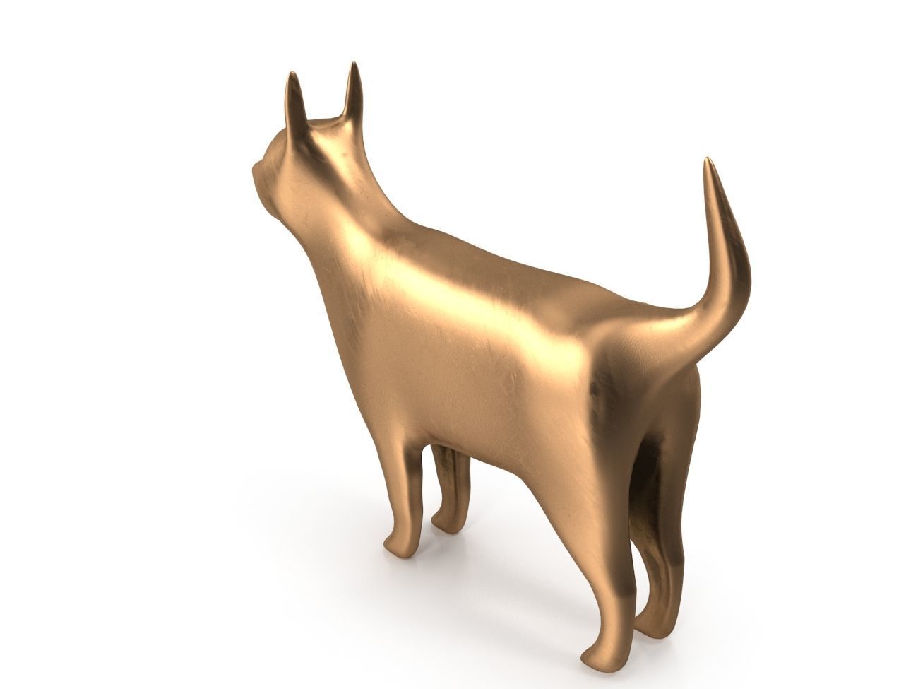 Dog PBR golden Low-poly 3D model_4