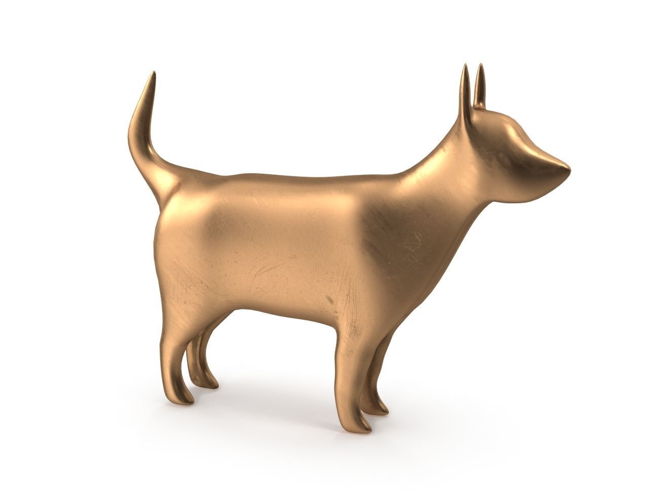 Dog PBR golden Low-poly 3D model_1