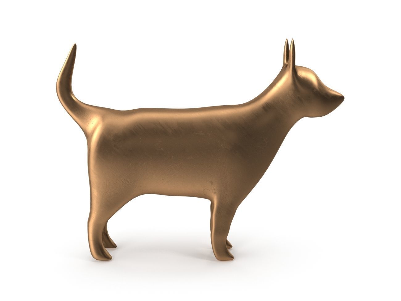 Dog PBR golden Low-poly 3D model_2