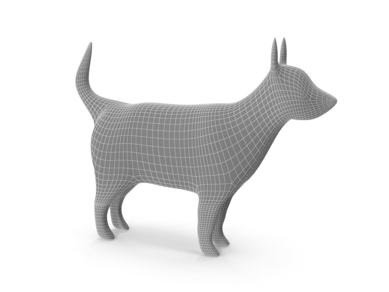 Dog PBR golden Low-poly 3D model_9