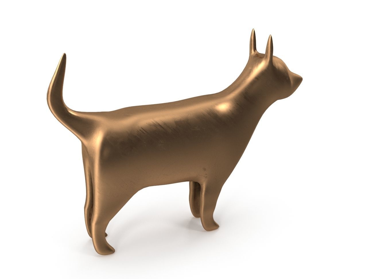 Dog PBR golden Low-poly 3D model_3