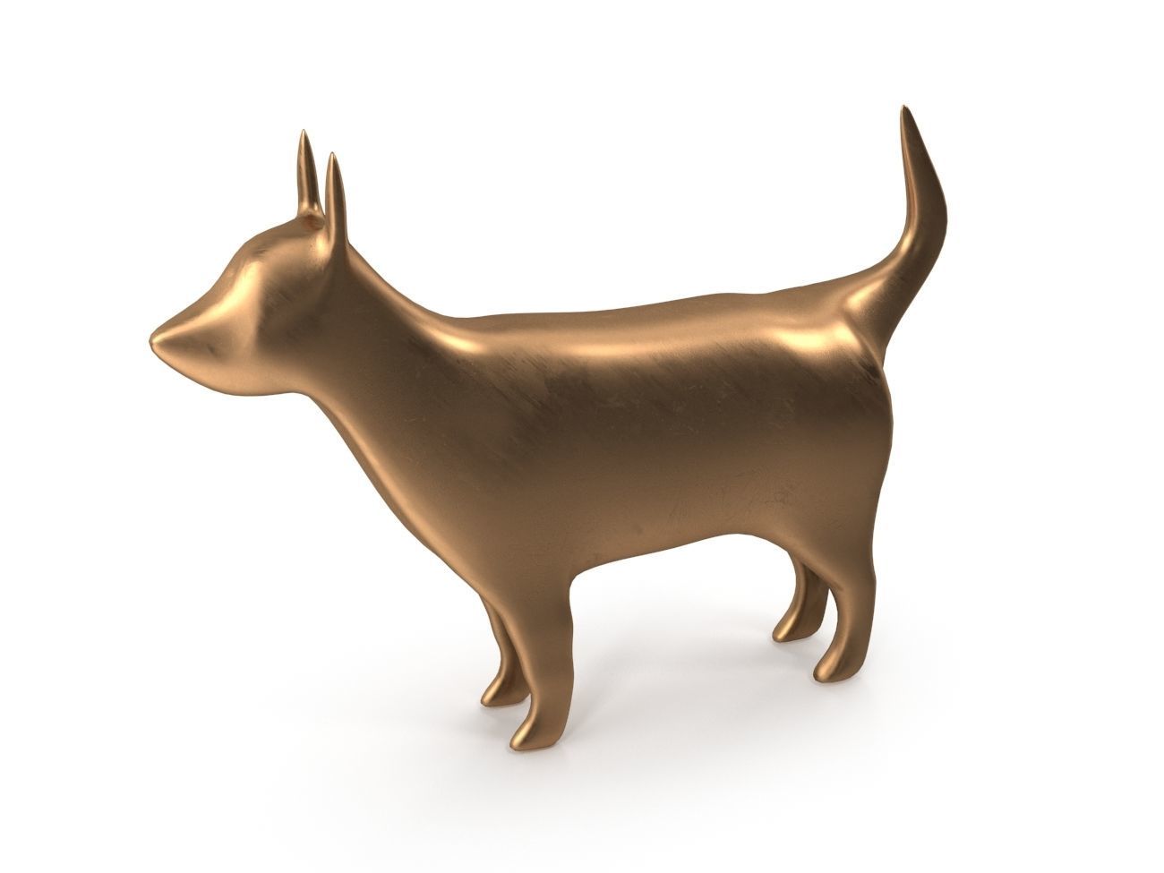 Dog PBR golden Low-poly 3D model_7
