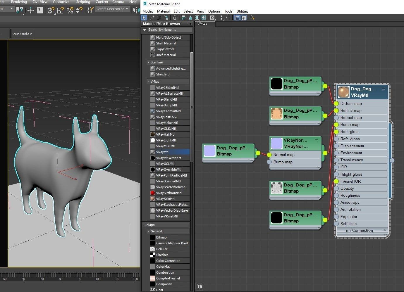 Dog PBR golden Low-poly 3D model_15
