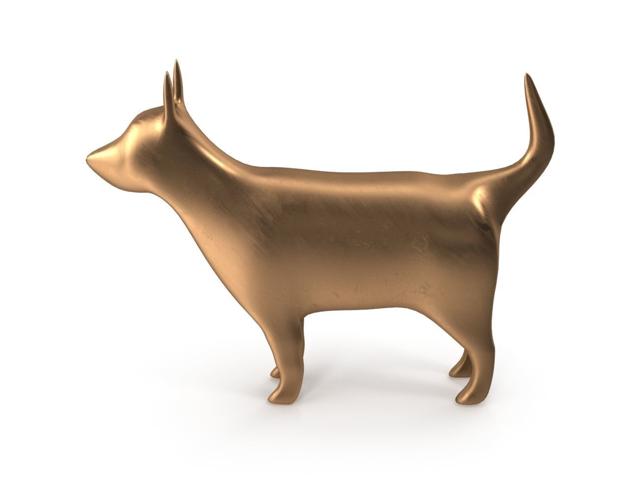 Dog PBR golden Low-poly 3D model_6