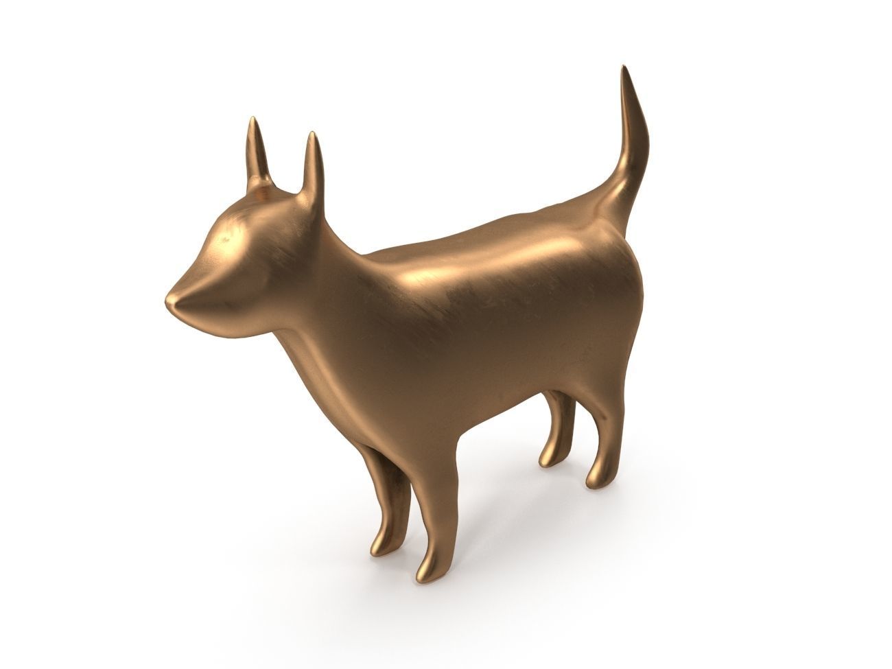 Dog PBR golden Low-poly 3D model_8