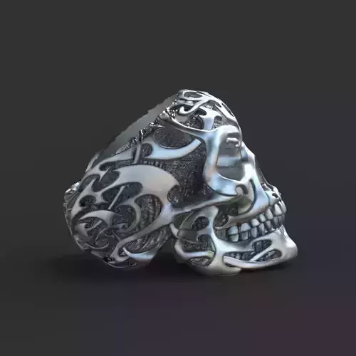Scull biker ring NEW 3D print model