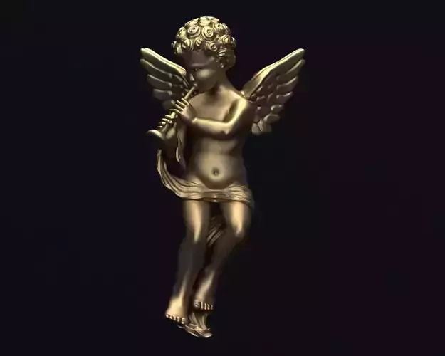 The Angel Playing Bugle 3d Model