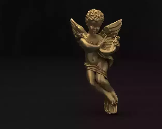 The Angel Playing Harp 3D Model 3D print model The Angel Playing Harp 3D Model 3D print model