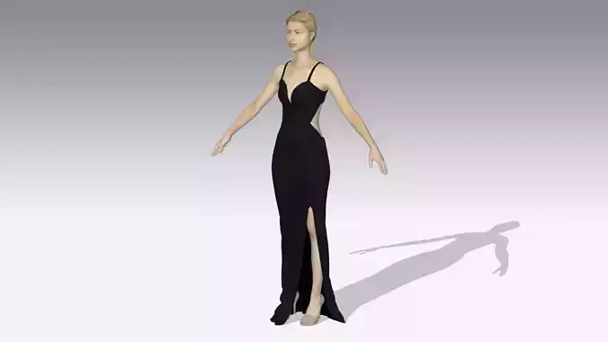 DRESS HEART SHAPED NECKLINE TWO STRAP COLOR BLACK FABRIC 