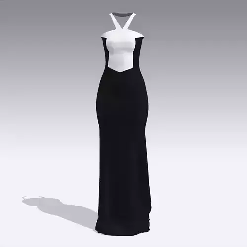  DRESS COLOR BLOCK COLOR BLACK AND WHITE