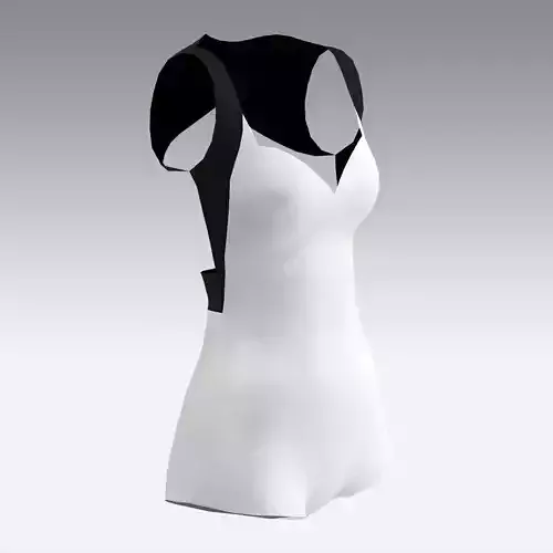 SWIMWEAR  HEART NECKLINE COLOR  BLACK AND WHITE