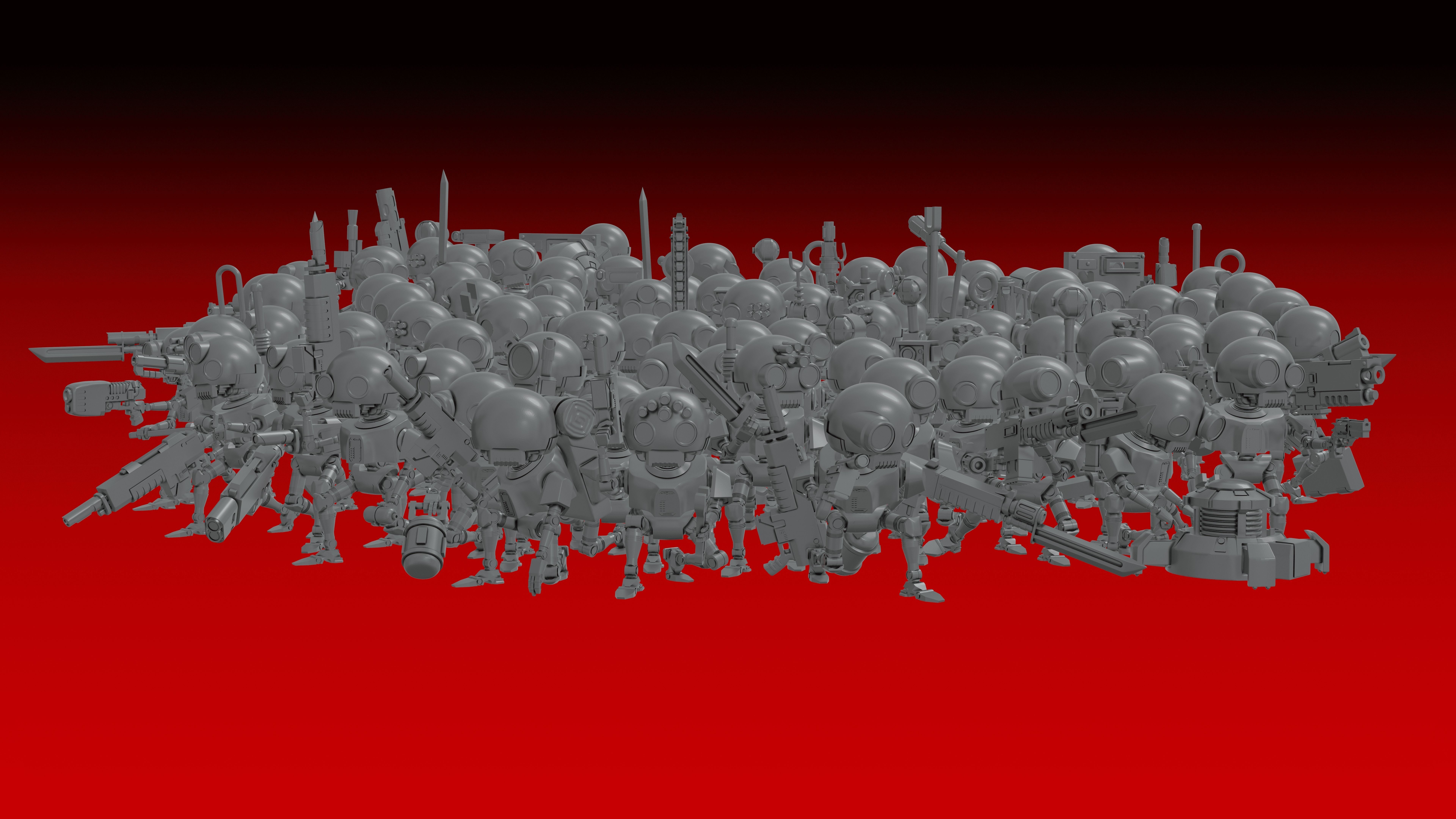 SERVOCORE ALL FACTIONS - ASSISTANT DROID SQUAD -IN PARTS- 28mm 3D print model_5