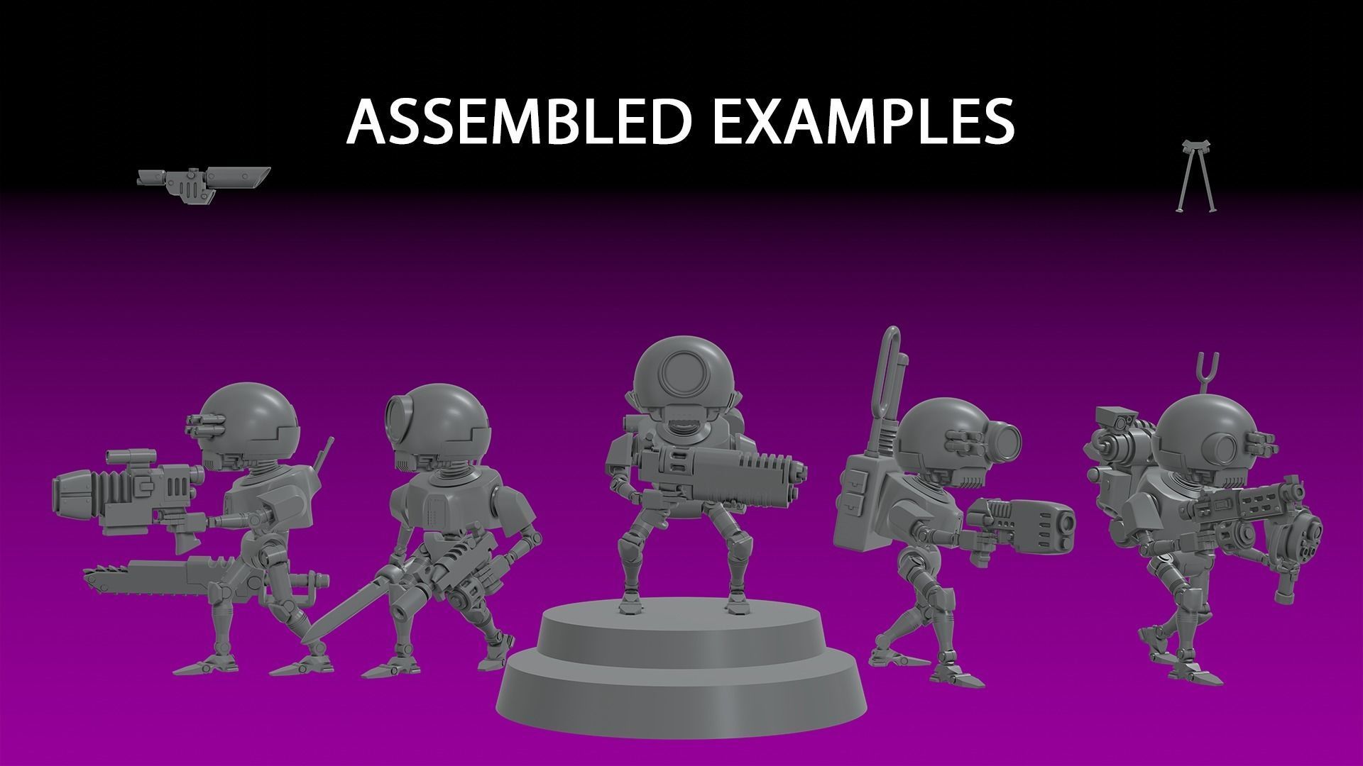SERVOCORE ALL FACTIONS - ASSISTANT DROID SQUAD -IN PARTS- 28mm 3D print model_2