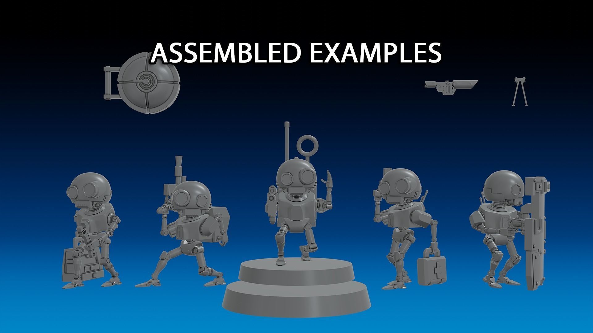 SERVOCORE ALL FACTIONS - ASSISTANT DROID SQUAD -IN PARTS- 28mm 3D print model_4