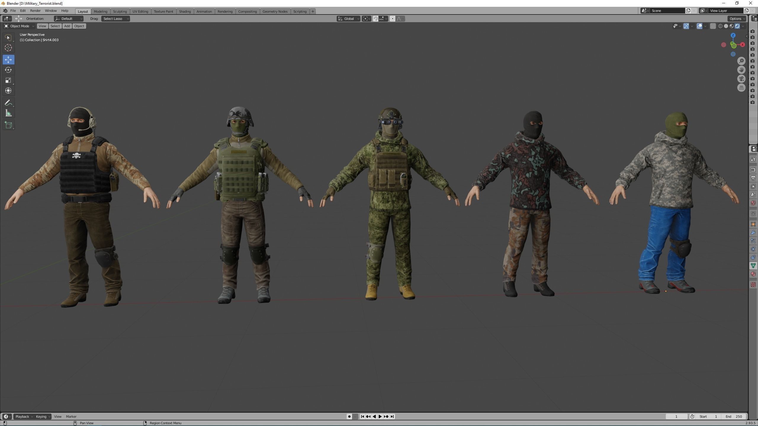 Terrorist Low-poly 3D model_13