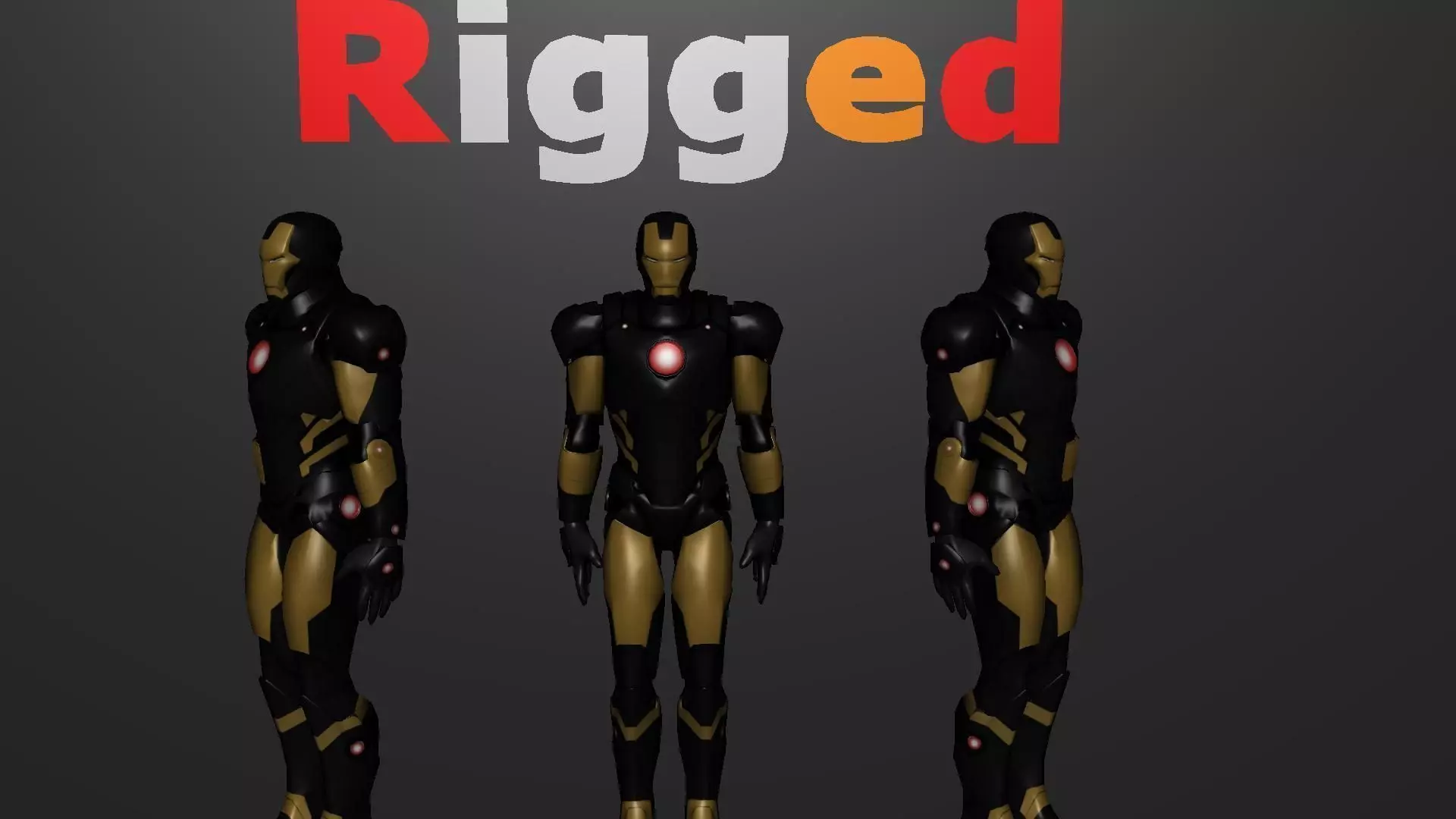 Iron Man Marvel Now Rigged Low-poly 3D model_0