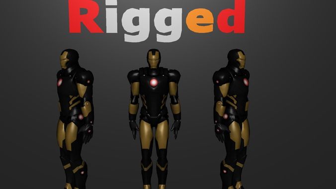 Iron Man Marvel Now Rigged Low-poly 3D model