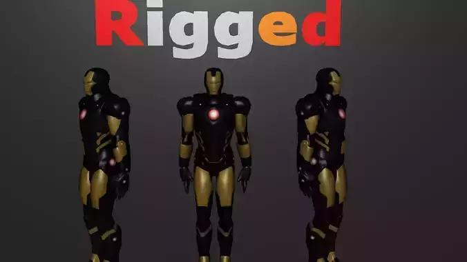 Iron Man Marvel Now Rigged Low-poly 3D model
