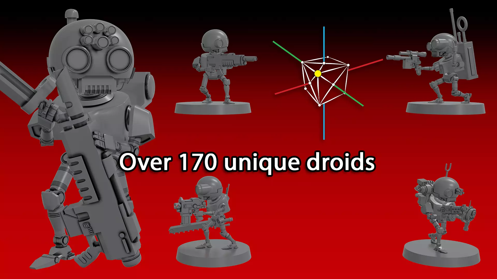 SERVOCORE COLLECTIONS -ASSISTANT DROID SQUAD-Whole AND in parts 3D print model_0