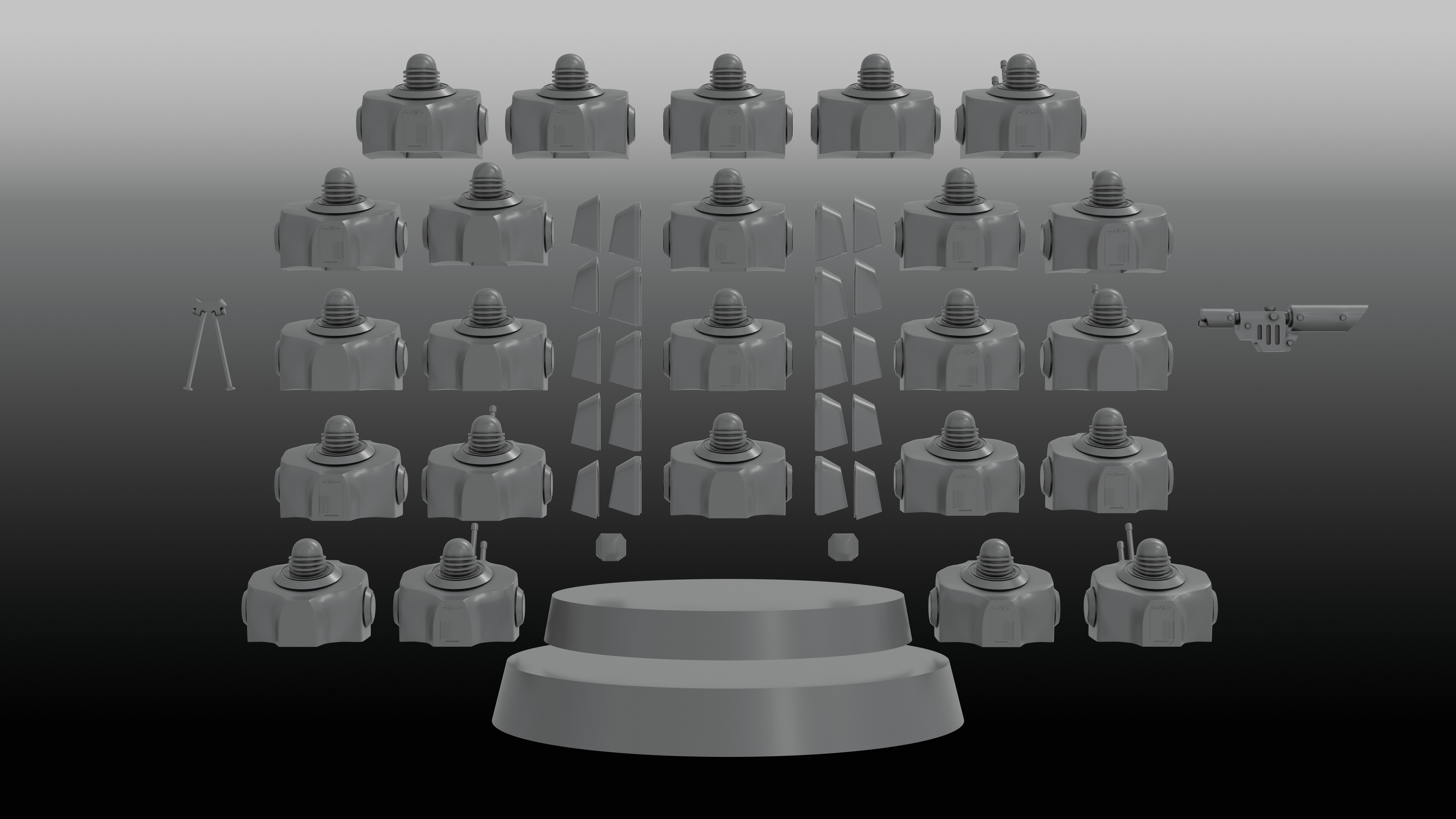 SERVOCORE COLLECTIONS -ASSISTANT DROID SQUAD-Whole AND in parts 3D print model_10