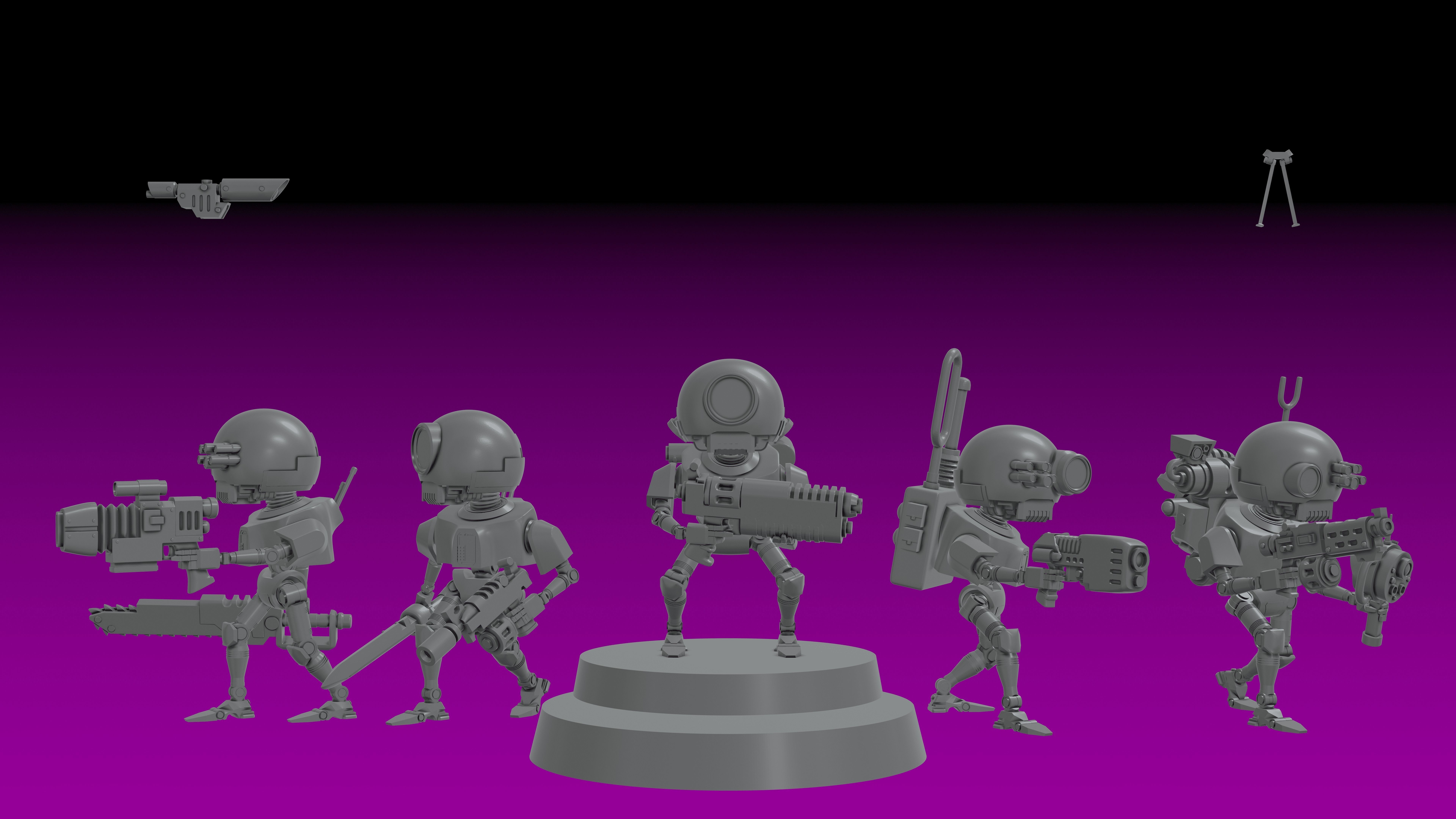 SERVOCORE COLLECTIONS -ASSISTANT DROID SQUAD-Whole AND in parts 3D print model_2