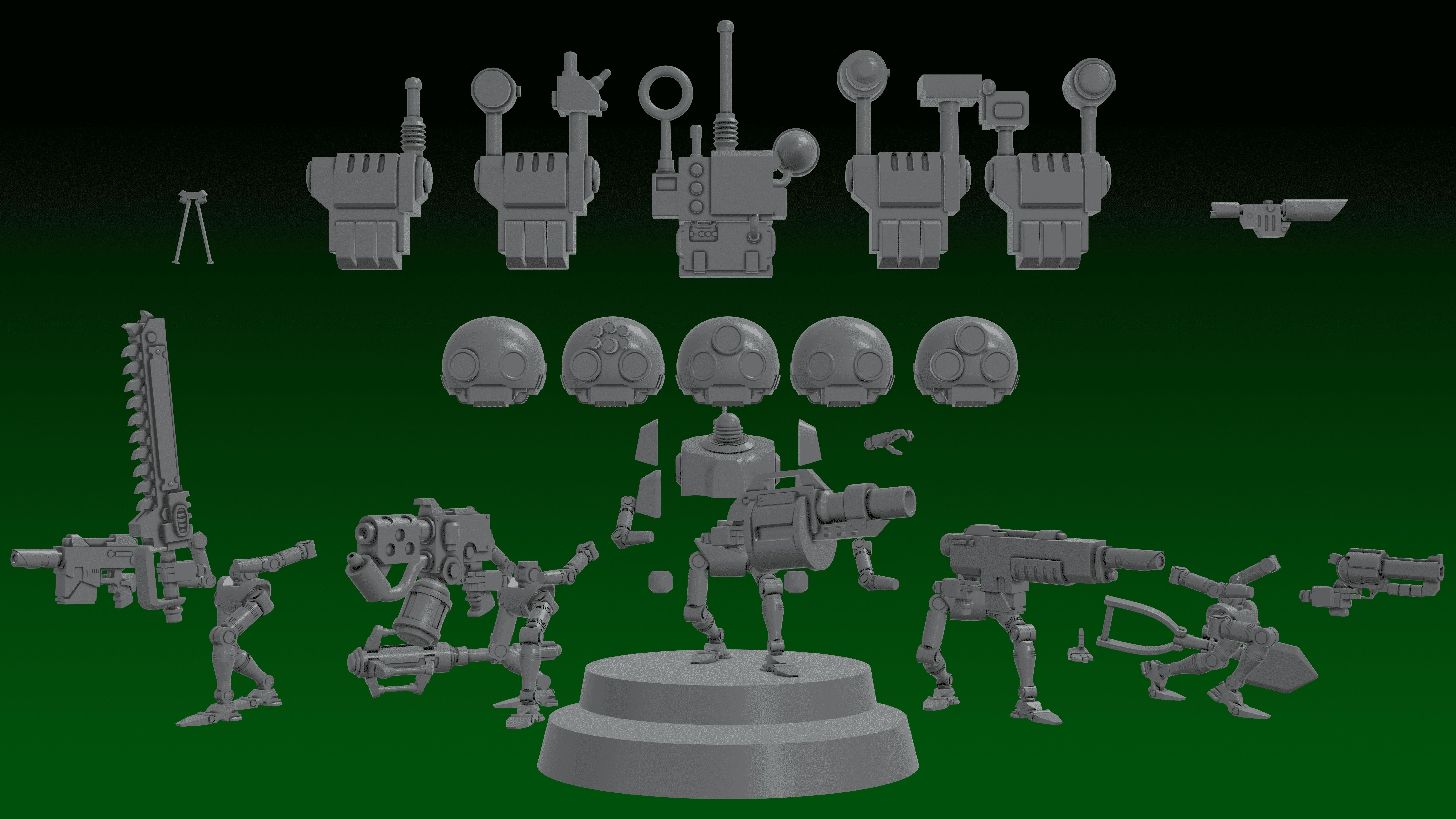SERVOCORE COLLECTIONS -ASSISTANT DROID SQUAD-Whole AND in parts 3D print model_6