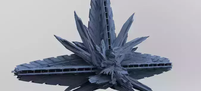 Crystal Alien Ship Monolith 2 3D model