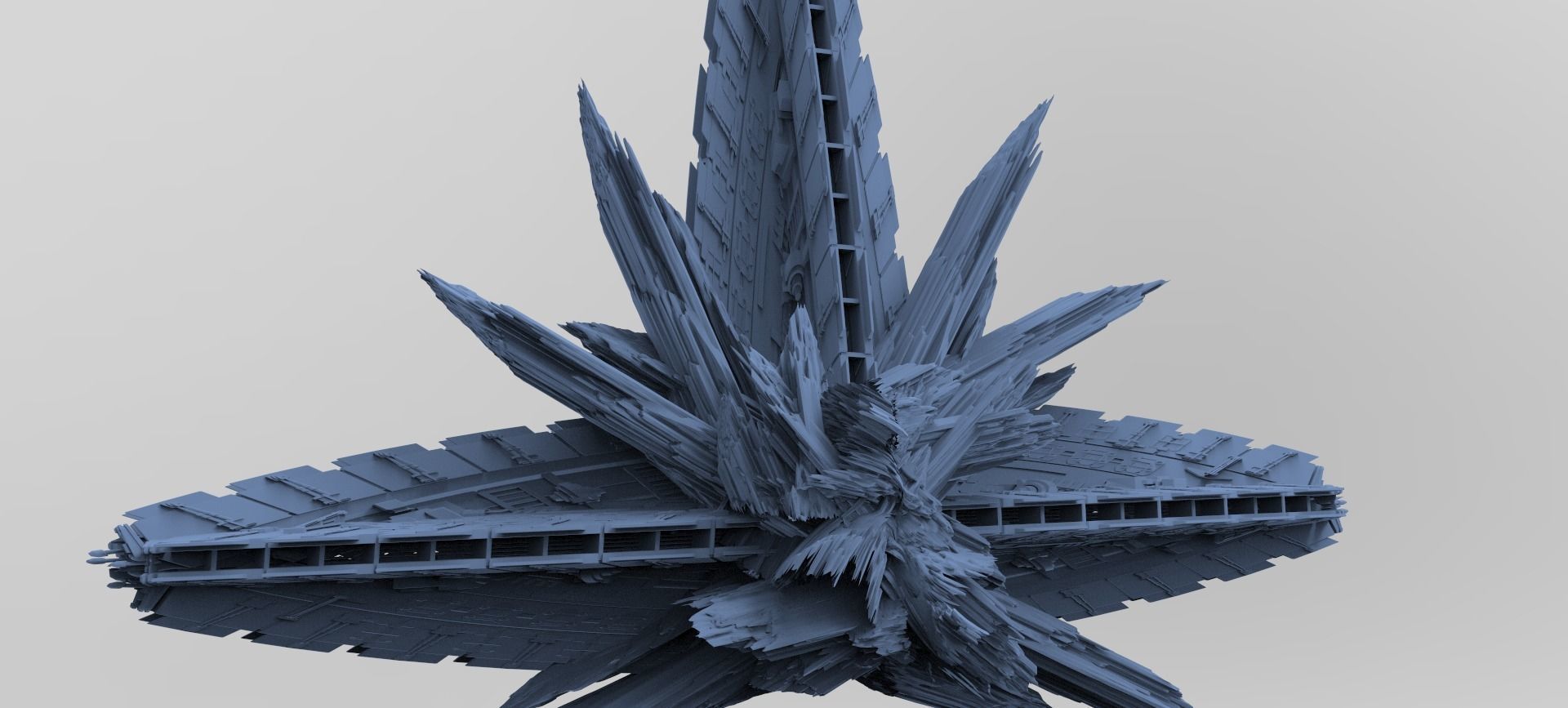 Crystal Alien Ship Monolith 2 3D model_1