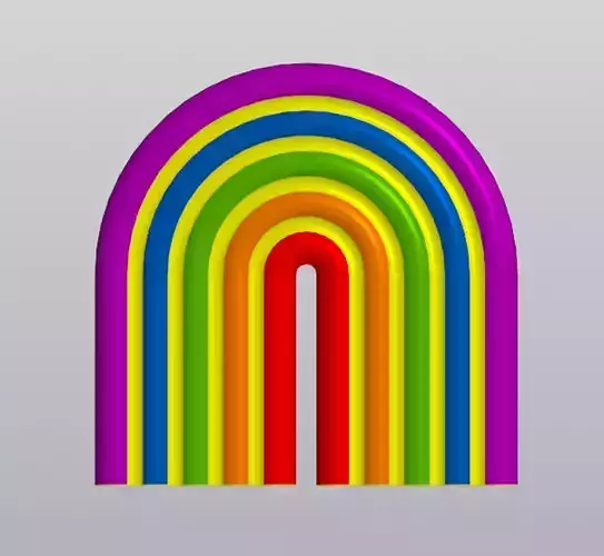 Cup coaster Rainbow 3D print model