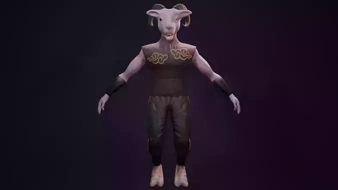 Goat Monster Game asset - lowpoly 3D