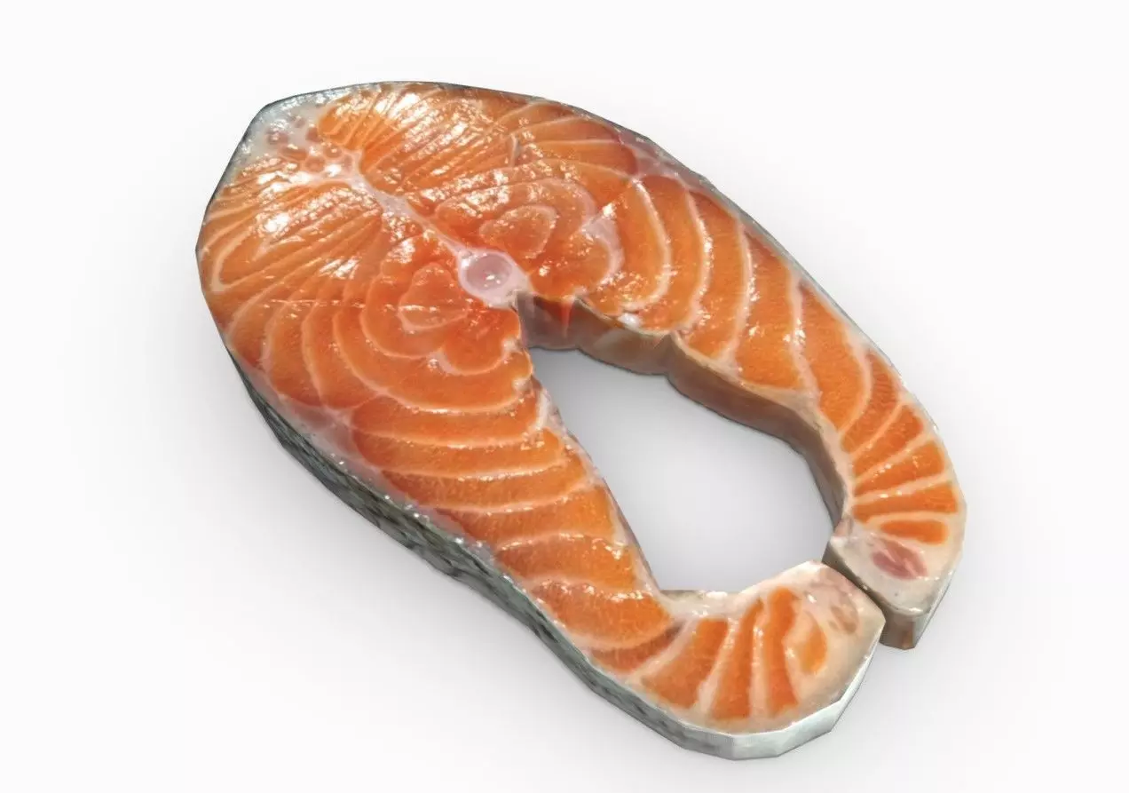 Salmon piece of 3D model_0