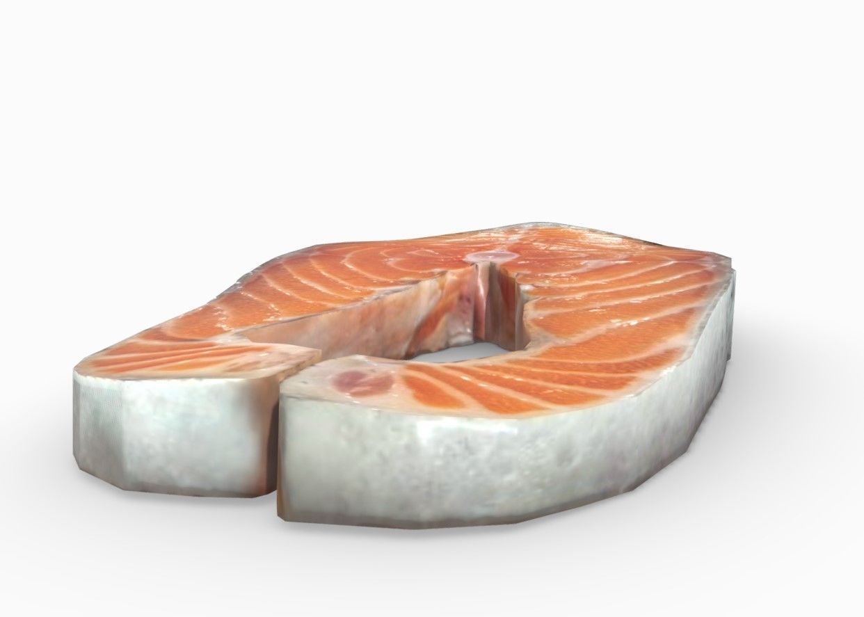 Salmon piece of 3D model_9