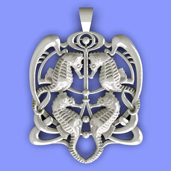 Jewelry Seahorses charm 3D model_0
