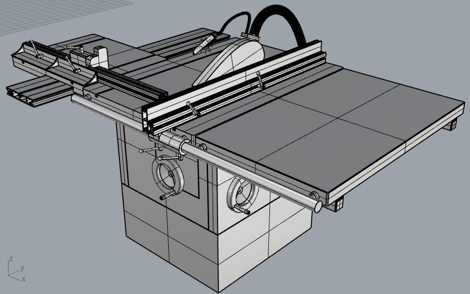 Circular Saw Bench Workshop Industry Carpenter DIY Joinery Tool 3D model_9