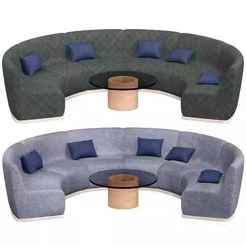 Sofa Curved 3D model