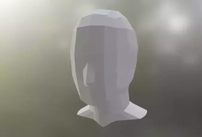 low poly basic head bust