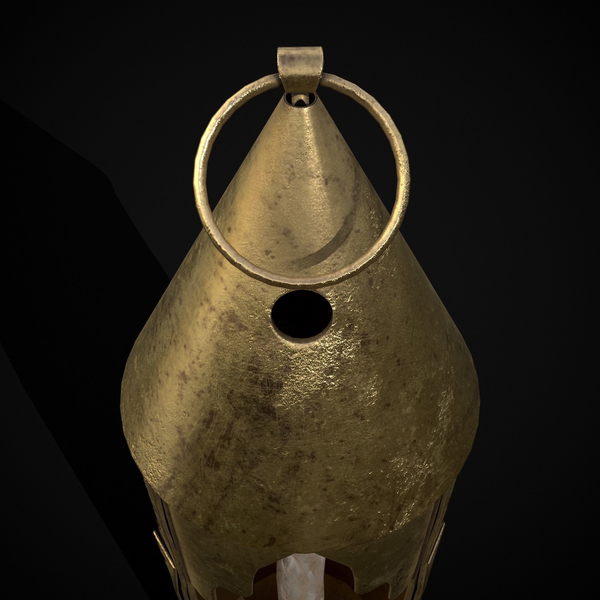 Medieval Brass Candle Low-poly 3D model_9