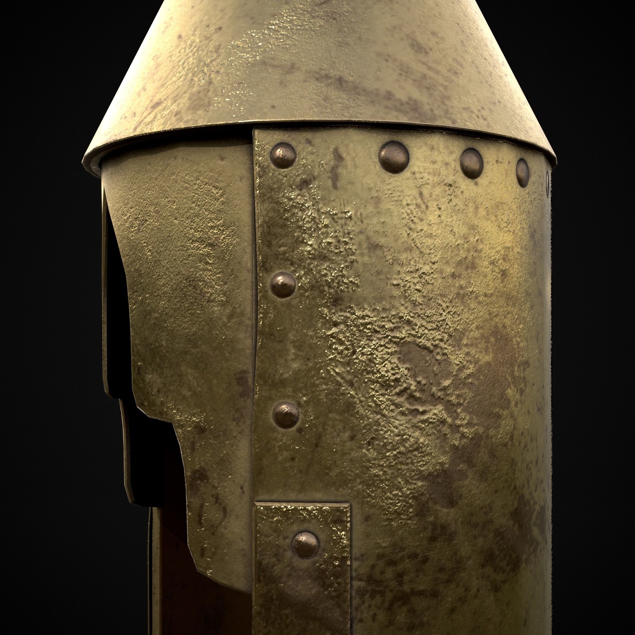 Medieval Brass Candle Low-poly 3D model_11