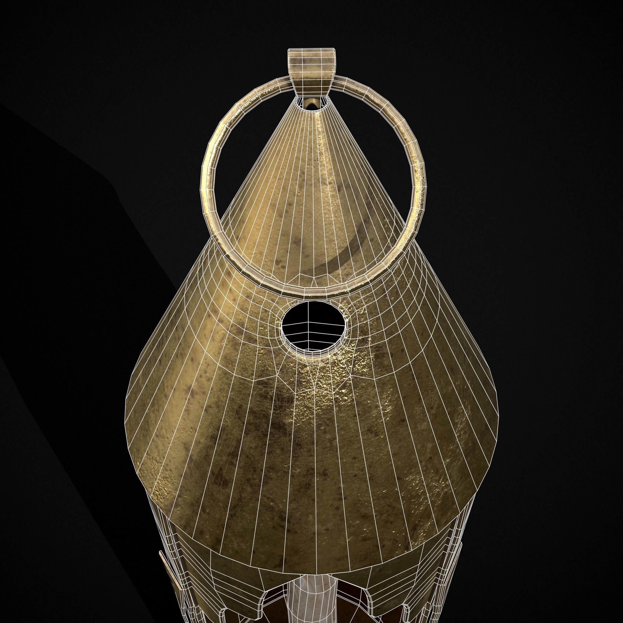 Medieval Brass Candle Low-poly 3D model_10