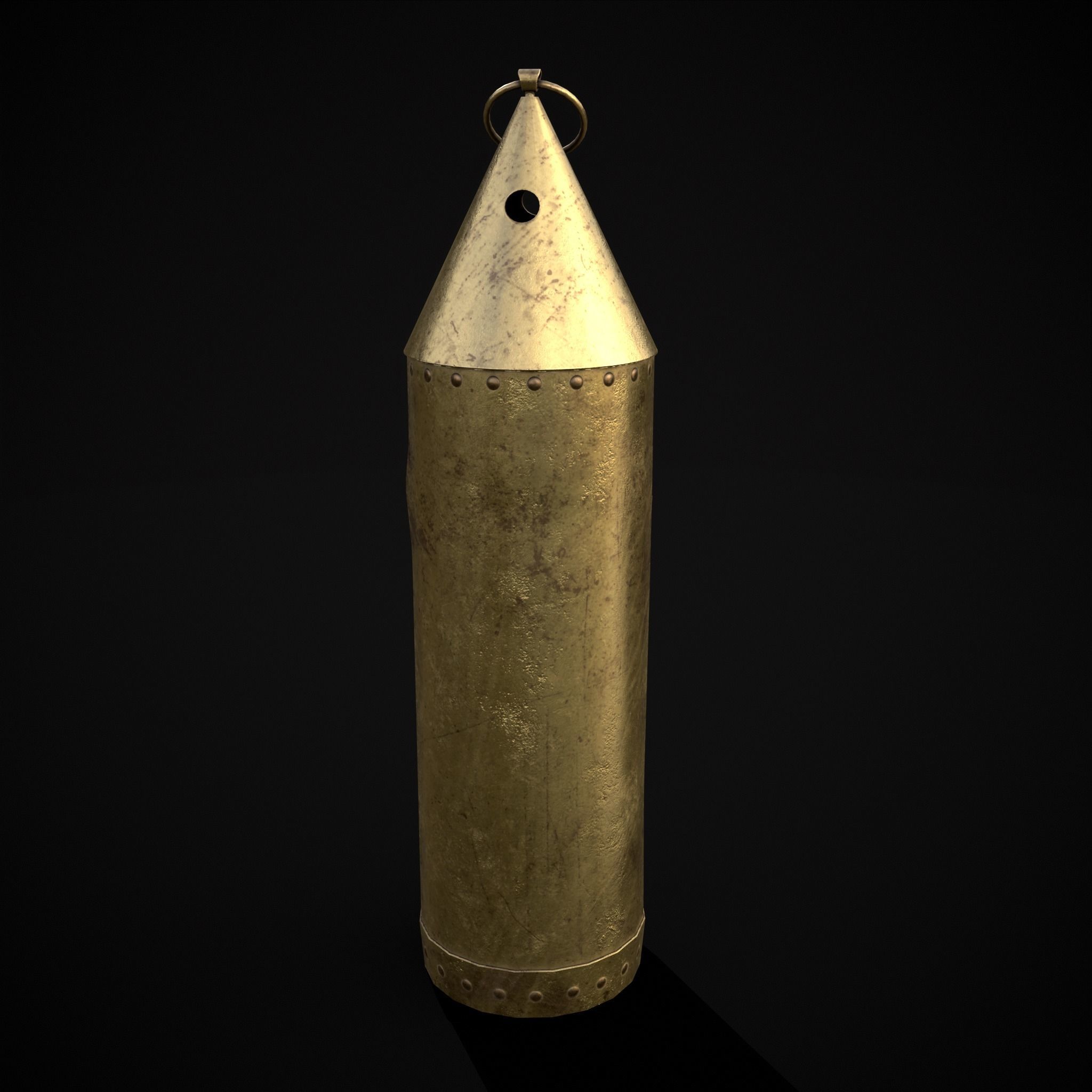 Medieval Brass Candle Low-poly 3D model_19