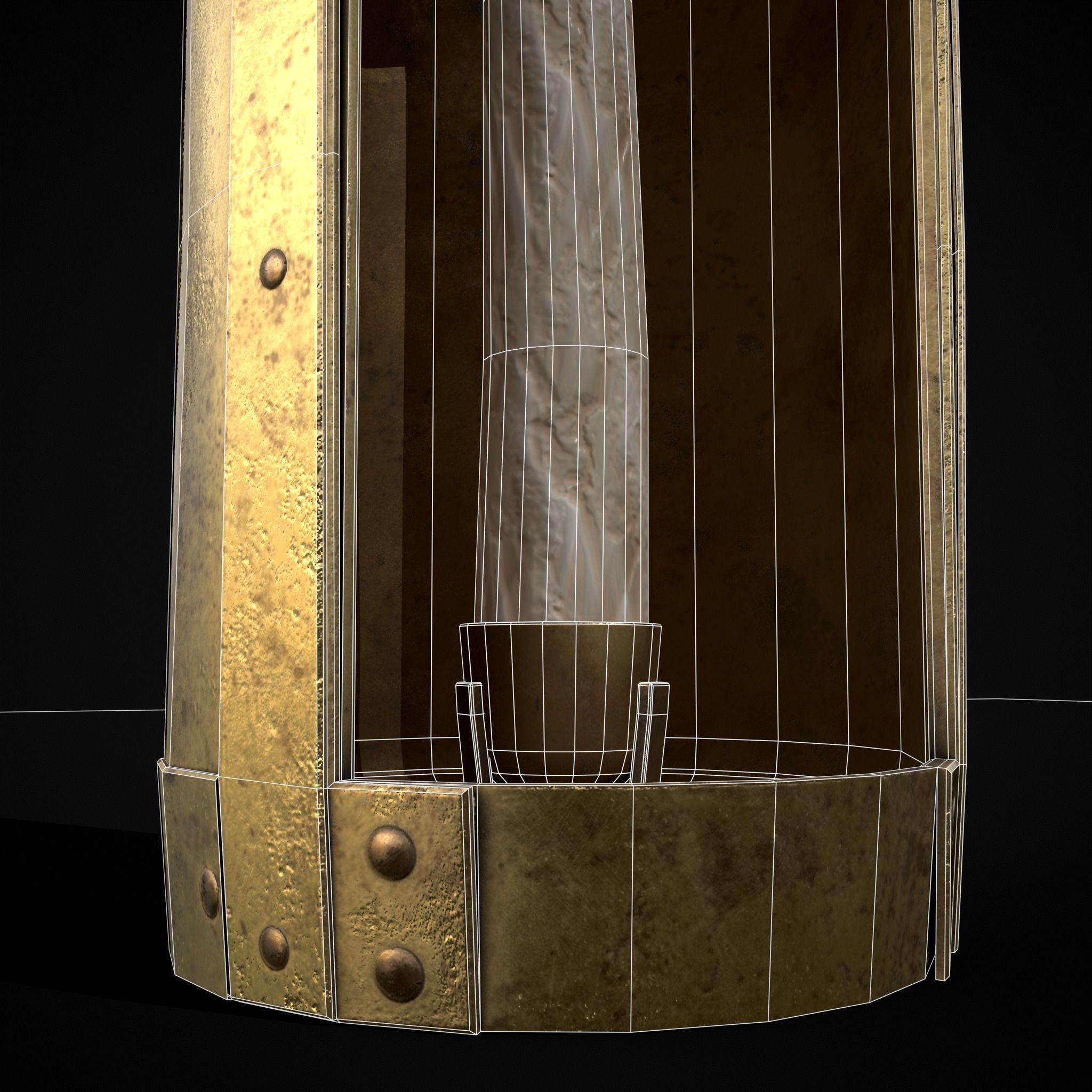 Medieval Brass Candle Low-poly 3D model_16