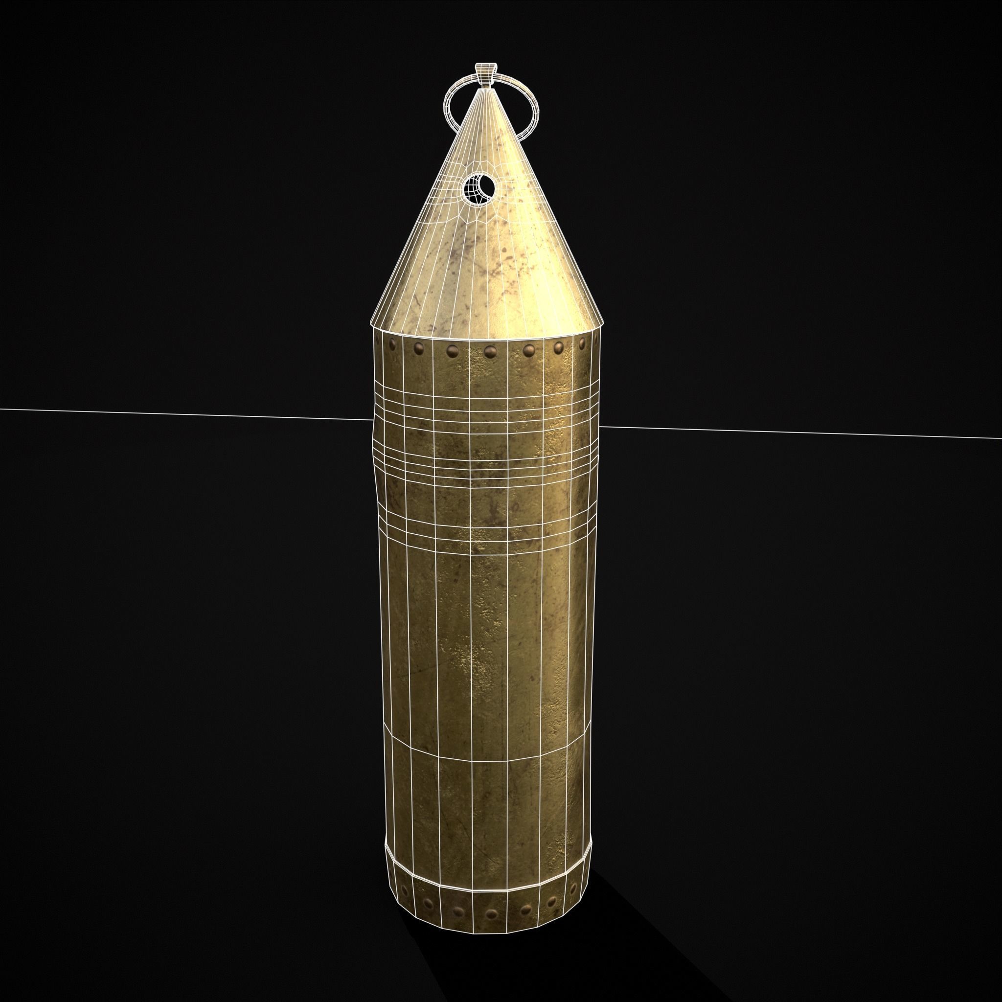 Medieval Brass Candle Low-poly 3D model_20