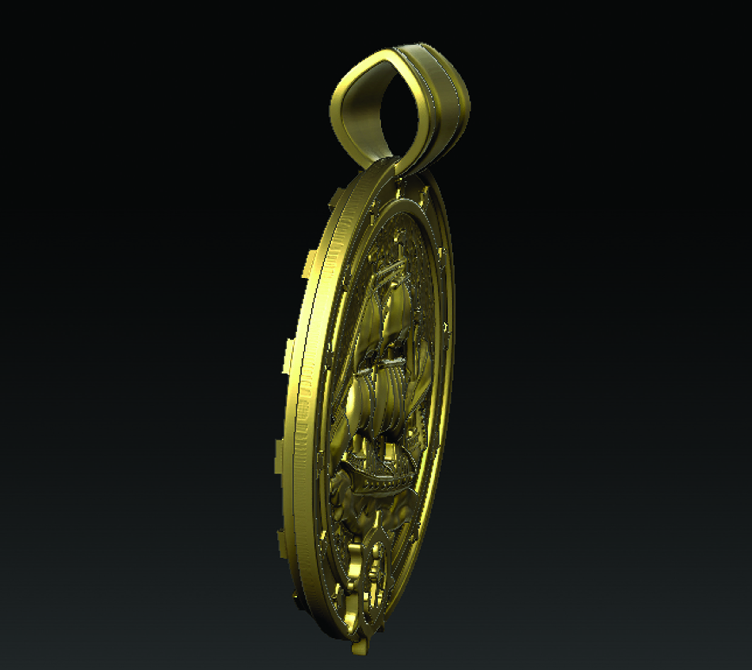Sail Medallion  3D print model_8