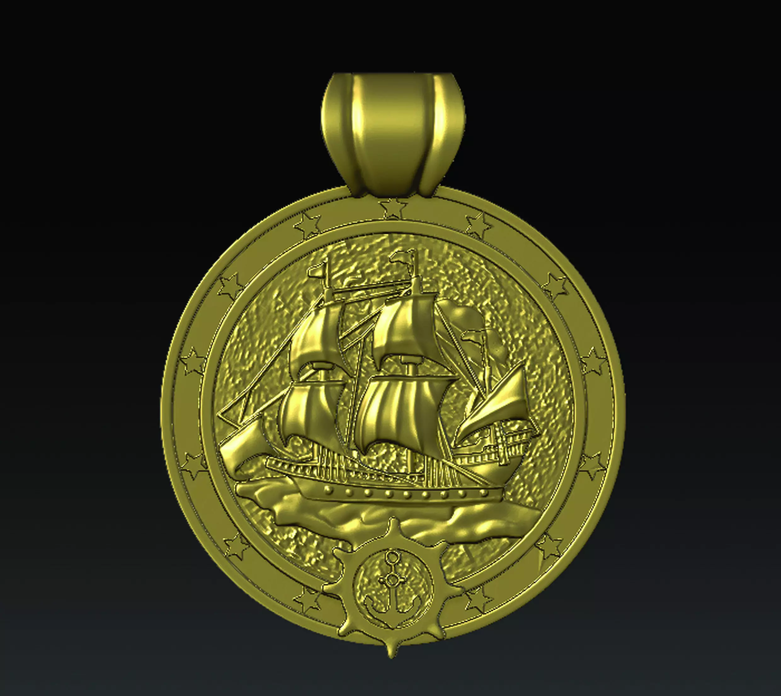 Sail Medallion  3D print model_0