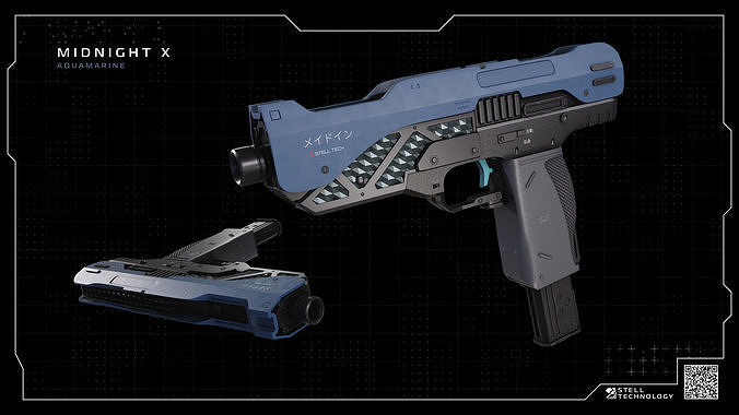 MIDNIGHT X STELL TECH PISTOL Low-poly 3D model