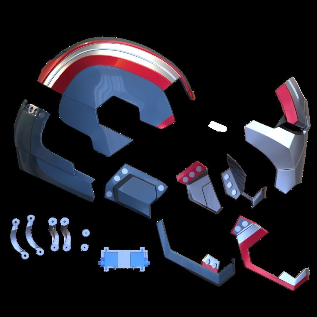 Iron Patriot War Machine mk1 helmet with motorization  3D print model_10