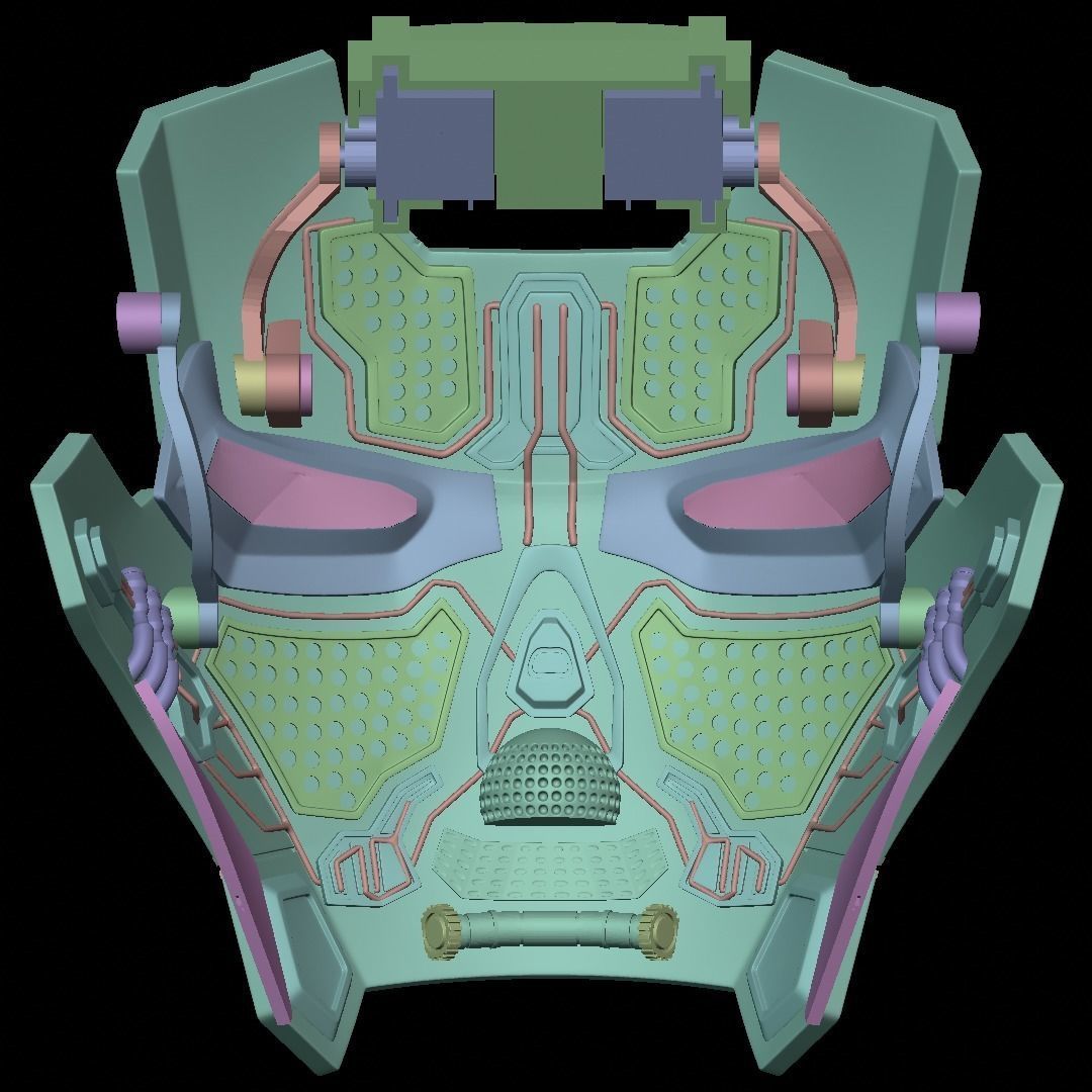 Iron Patriot War Machine mk1 helmet with motorization  3D print model_13