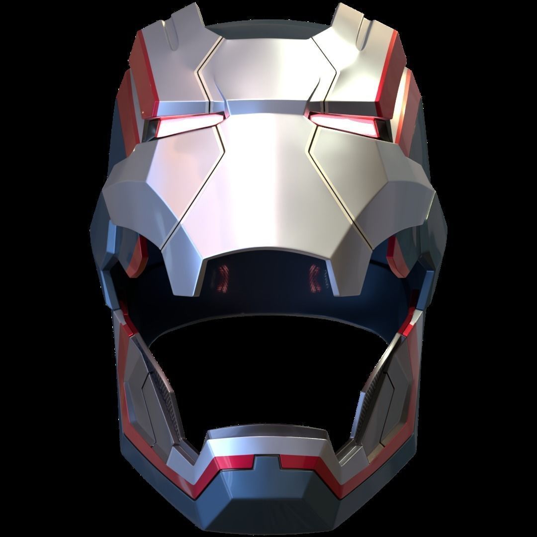 Iron Patriot War Machine mk1 helmet with motorization  3D print model_8