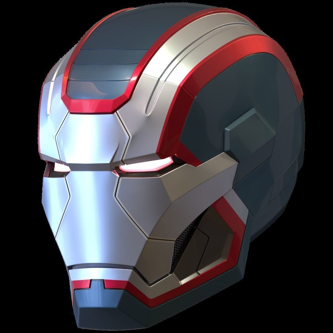 Iron Patriot War Machine mk1 helmet with motorization  3D print model_9